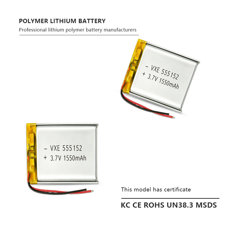 3.7 V Li-ion Battery 555152-1550mah
